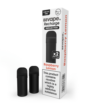 88Vape Recharge Raspberry Lemon Pods (x2)