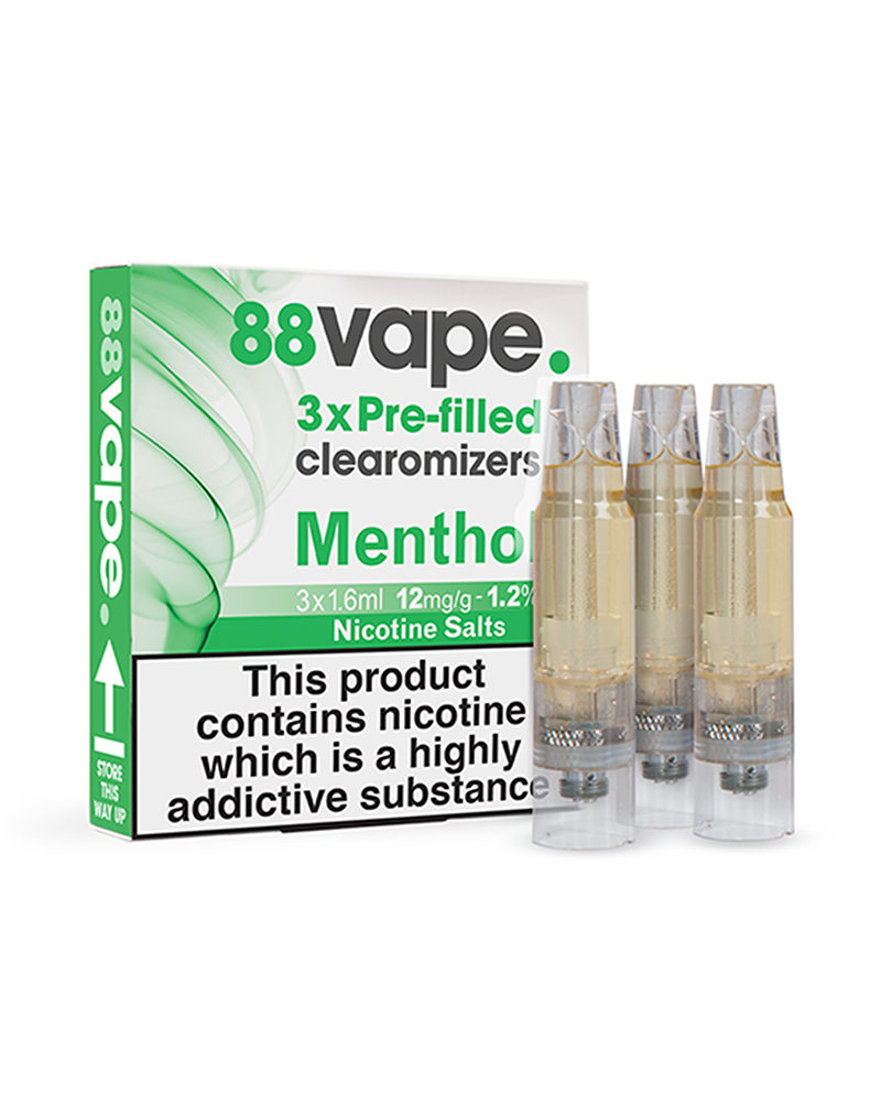 12mg Menthol Pre-Filled Clearomizers (x3)