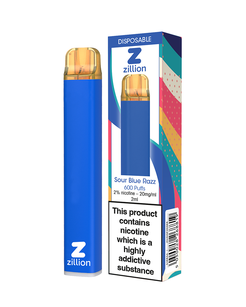 20mg / 2% Sour Blue Razz Zillion Disposable