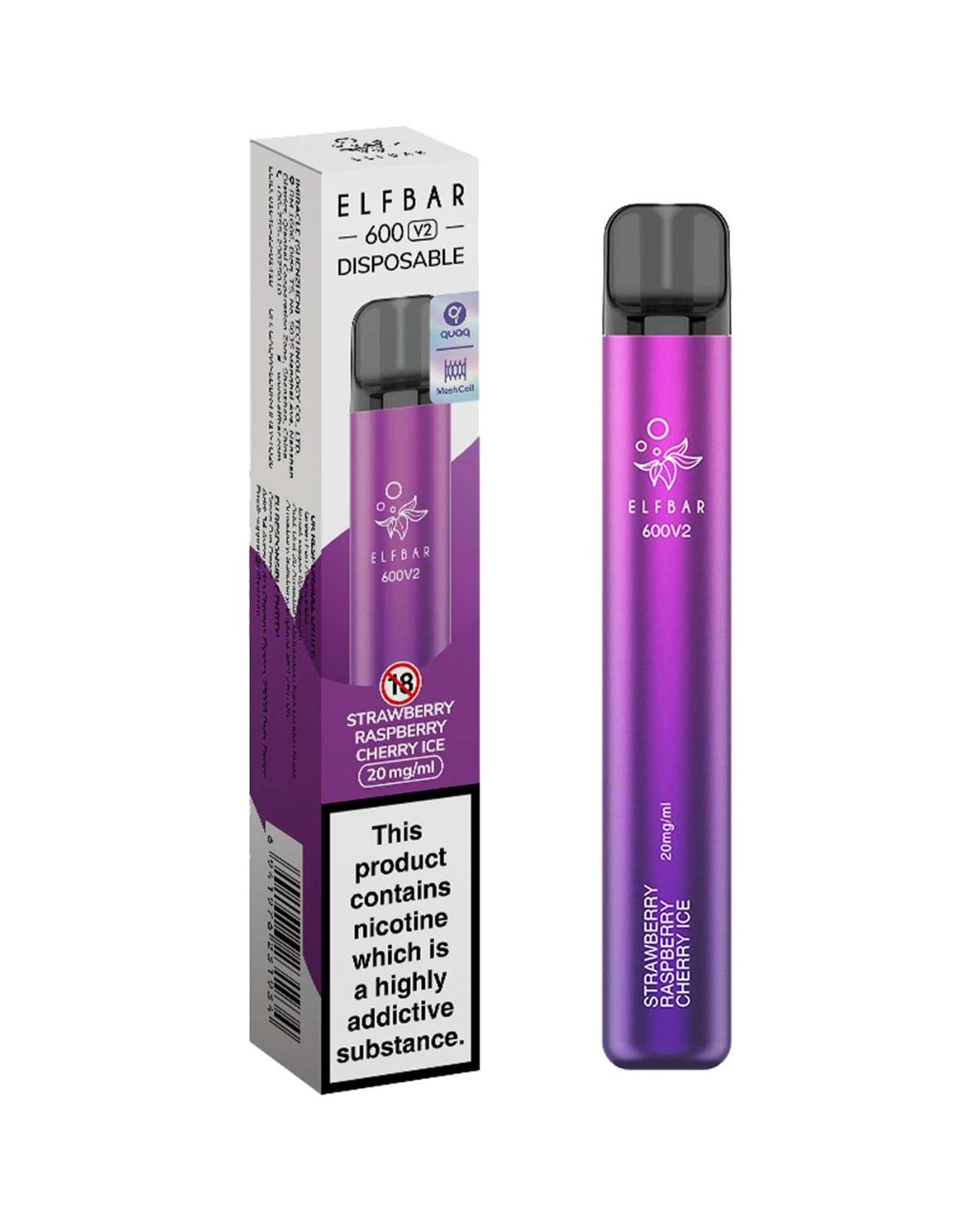 ELFBAR 600 V2 Strawberry Raspberry Cherry Ice Disposable Success